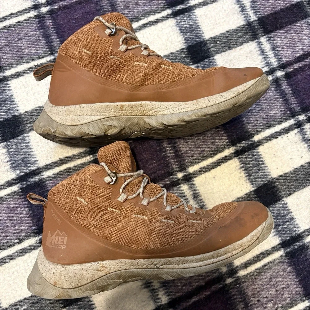 REI Co-op Flash Hiking Boots Men's Size 10 Brown Hydrowall Waterproofing - Picture 8 of 10